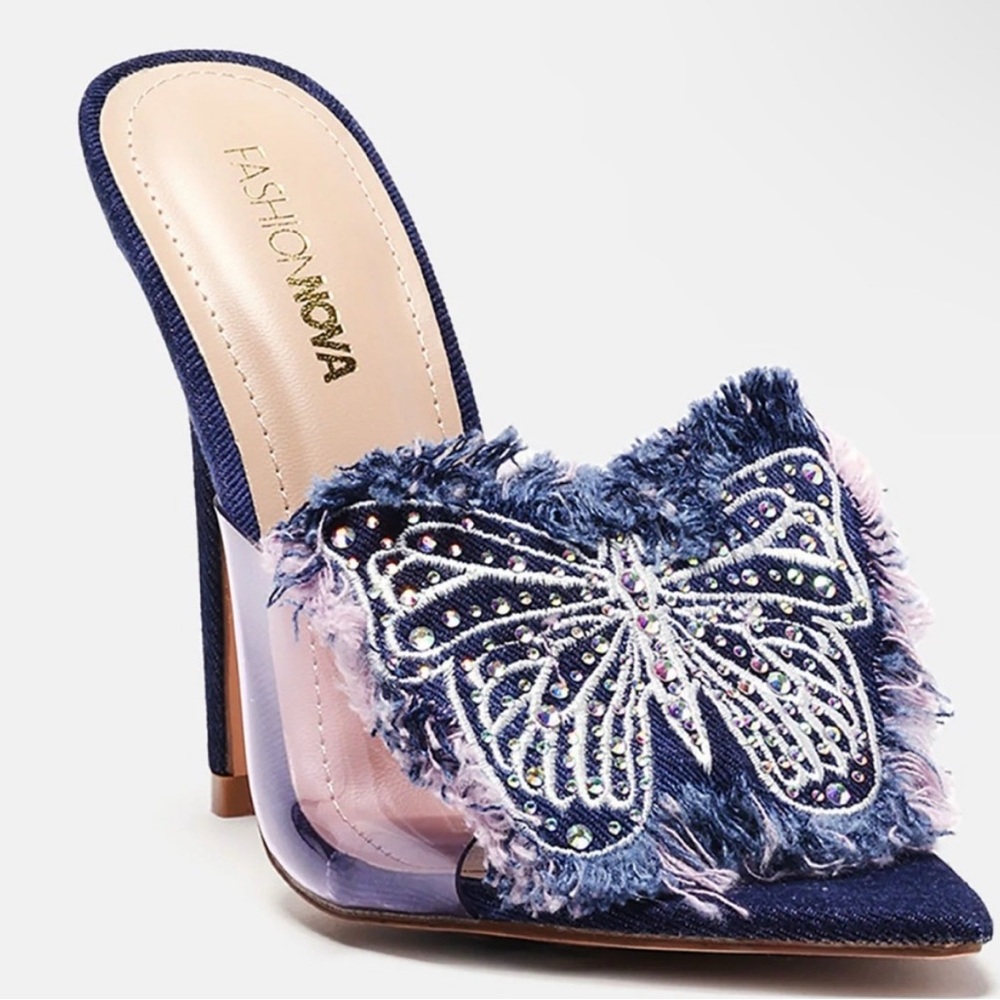 Fashion Nova Blue and Pink Elegant Heels